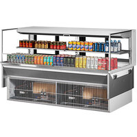 Turbo Air TOM-72L-UFD-W-2SI-N 72 inch White Drop-In Refrigerated Open Display Case Merchandiser with 2 Shelves