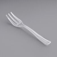Visions 5" Clear Plastic Tasting Fork - 50/Pack