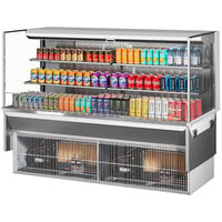 Turbo Air TOM-72L-UF-W-3SI-N 72 inch White Drop-In Refrigerated Open Display Case Merchandiser with 4 Shelves