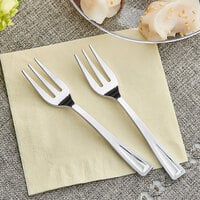 Visions 5 inch Silver Plastic Tasting Fork - 50/Pack