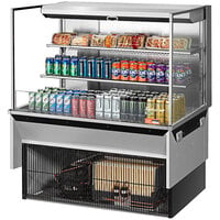 Turbo Air TOM-48L-UF-S-3SI-N 48 inch Stainless Steel Drop-In Refrigerated Open Display Case Merchandiser with 2 Shelves