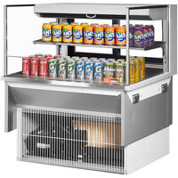 Turbo Air TOM-36L-UFD-W-2SI-N 36 inch White Drop-In Refrigerated Open Display Case Merchandiser with 1 Shelf
