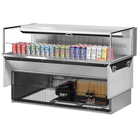 Turbo Air TOM-60L-UF-S-1SI-N 60 inch Stainless Steel Drop-In Refrigerated Open Display Case Merchandiser