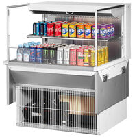 Turbo Air TOM-36L-UF-W-2SI-N 36 inch White Drop-In Refrigerated Open Display Case Merchandiser with 1 Shelf