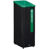 Rubbermaid Sustain 2078991 15 Gallon Black Single Stream Compost Indoor Rectangular Waste Container