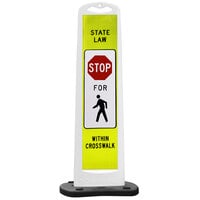 Cortina Trailblazer XL 45" "State Law Stop For Pedestrian Crossing" Diamond Grade Vertical Panel with 15 lb. Base 03-768W-PX-15
