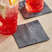 Choice Black 1-Ply Beverage / Cocktail Napkin 9 1/2 inch x 9 inch - 500/Pack