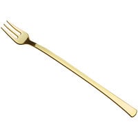 Visions 6" Gold Plastic Tasting Fork - 20/Pack