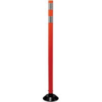 Cortina 48 inch Orange Tubular Marker Post with Black Base and Reflective Bands 04-48-OWG