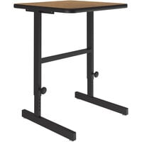 Correll 20 inch x 24 inch Medium Oak Thermal-Fused Laminate Top 34 inch - 42 inch Adjustable Standing Height Work Station