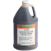 Oringer Chocolate Milkshake Base Syrup 1 Gallon - 4/Case