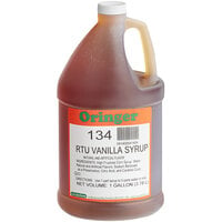 Oringer Vanilla Milkshake Base Syrup 1 Gallon - 4/Case