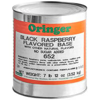 Oringer No Sugar Added Seedless Black Raspberry Hard Serve Ice Cream Base #10 Can