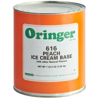 Oringer Peach Hard Serve Ice Cream Base #10 Can