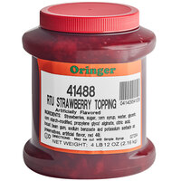 Oringer Strawberry Dessert / Sundae Topping 1/2 Gallon - 3/Case
