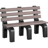 MasonWays 48" x 25" x 31" Brown Plastic Dura-Bench with Black Legs