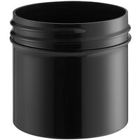 2 oz. Black Regular Wall Polypropylene Cannabis Jar