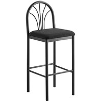 Lancaster Table & Seating Spoke Back Bar Stool with Black Fabric Seat - Assembled