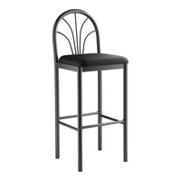 Lancaster Table & Seating Spoke Back Bar Stool with Black Fabric Seat - Assembled