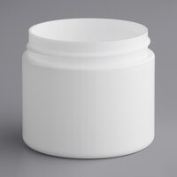 2 oz. White Double Wall Straight Base Polypropylene Customizable Cannabis Jar - 384/Case