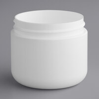 2 oz. White Double Wall Round Base Polypropylene Jar