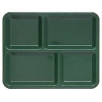 Carlisle KL44408 4-Compartment Forest Green Melamine Tray - 11 inch x 8 11/16 inch