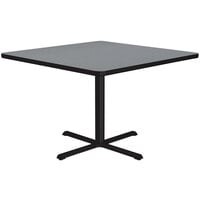 Correll 42" Square Gray Granite Finish Standard Height Thermal-Fused Laminate Top Cafe / Breakroom Table