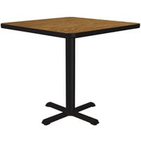 Correll 24" Square Medium Oak Finish Standard Height Thermal-Fused Laminate Top Cafe / Breakroom Table