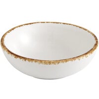 Fortessa Salt TechnoCeram 2 3/4 inch Bright White China Coupe Dip Dish with Earth Hue Rim - 24/Case