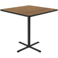 Correll 42" Square Medium Oak Finish Bar Height Thermal-Fused Laminate Top Cafe / Breakroom Table