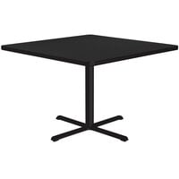 Correll 42 inch Square Black Granite Finish Standard Height Thermal-Fused Laminate Top Cafe / Breakroom Table