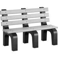 MasonWays 48" x 25" x 31" Gray Plastic Dura-Bench with Black Legs