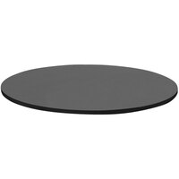 Correll 48 inch Round Black Granite Finish Thermal-Fused Laminate Bar & Cafe Table Top