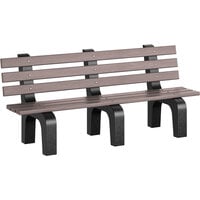 MasonWays 72" x 25" x 31" Brown Plastic Dura-Bench with Black Legs