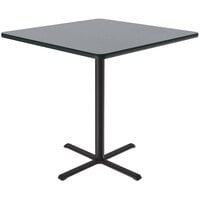 Correll 42" Square Gray Granite Finish Bar Height Thermal-Fused Laminate Top Cafe / Breakroom Table