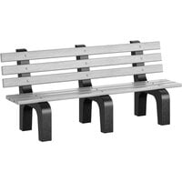 MasonWays 72" x 25" x 31" Gray Plastic Dura-Bench with Black Legs