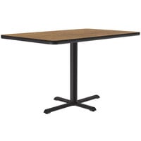 Correll 30 inch x 48 inch Rectangular Medium Oak Finish Standard Height Thermal-Fused Laminate Top Cafe / Breakroom Table