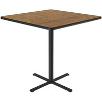Correll 36" Square Medium Oak Finish Bar Height Thermal-Fused Laminate Top Cafe / Breakroom Table
