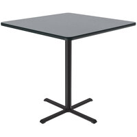 Correll 36" Square Gray Granite Finish Bar Height Thermal-Fused Laminate Top Cafe / Breakroom Table
