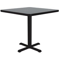 Correll 30 inch Square Gray Granite Finish Standard Height Thermal-Fused Laminate Top Cafe / Breakroom Table