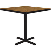 Correll 30" Square Medium Oak Finish Standard Height Thermal-Fused Laminate Top Cafe / Breakroom Table