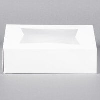 9 inch x 9 inch x 2 1/2 inch White Auto-Popup Window Bakery Box - 200/Bundle