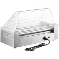 Carnival King HDRG12 12 Hot Dog Roller Grill with 5 Rollers and Sneeze Guard - 120V, 650W