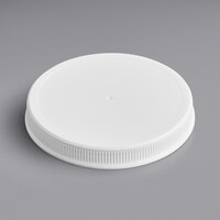110/400 Unlined White Ribbed Plastic Cap