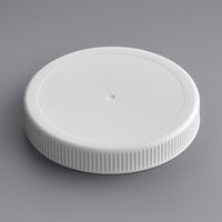 70/400 Unlined White Ribbed Plastic Cap