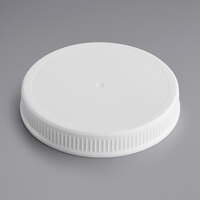 89/400 White Ribbed Plastic Cap with Foam Liner