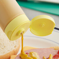38/400 Yellow Inverted Squeeze Bottle Lid with Pressure Sensitive Liner