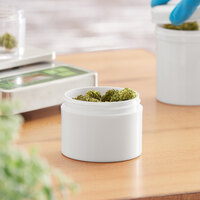 8 oz. White Plastic Double Wall Cannabis Jar