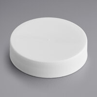 45/400 White Ribbed Plastic Cap with Foam Liner