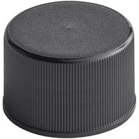 24/410 Black Continuous Thread Lid with Foam Liner